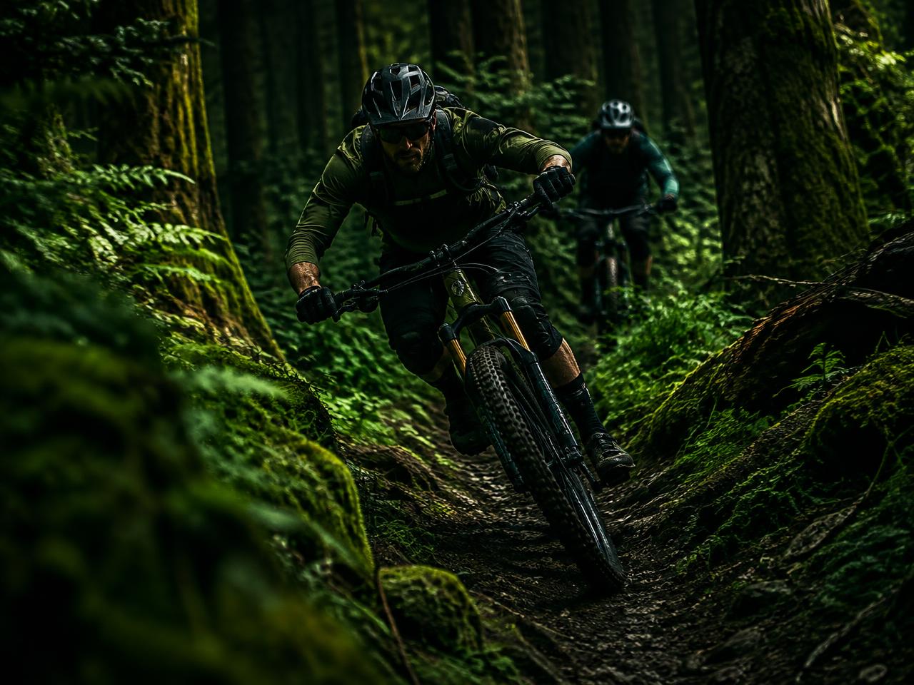 Ciclistas na trilha